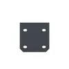 A dark gray mounting plate with four holes is shown against a white background. Produktbild-Vorschau