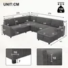 Divano letto a L Merax a 5 posti con funzione letto, divano Anteprima dell’immagine prodotto 5