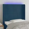 vidaXL LED Kopfteil Dunkelblau 83x16x118/128 cm Samt Produktbild-Vorschau 2