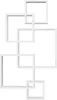 A white, abstract arrangement of interconnected square frames against a white background. Voir les images du produit