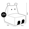 A line drawing of a hippo-shaped beanbag chair with dimensions indicated. Podgląd zdjęcia produktu