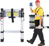 Jayseuw Alu Teleskopleiter 1.4m+1.7m Klappleiter Stehleiter Produktbild-Vorschau 9