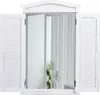 A white bathroom vanity set with mirrored doors and shutters. Náhľad obrázku produktu