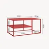 Tavolino 'Solund' in acciaio 90 x 60 x 45 cm rosso Anteprima dell’immagine prodotto 6