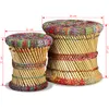 vidaXL Hocker mit Chindi-Details 2 Stk. Mehrfarbig Bambus Produktbild-Vorschau 6
