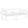 vidaXL Schlafsofa Bettgestell Weiß Metall 90x200 cm Produktbild-Vorschau 11