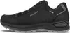 A side view of a black hiking shoe with gray accents. Voir les images du produit