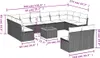 vidaXL 13-tlg. Garten-Sofagarnitur mit Kissen Schwarz Poly Produktbild-Vorschau 8