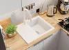 PRIMAGRAN Granitspüle Weiß 62x50cm, Spülbecken 1 Becken + Produktbild-Vorschau 2