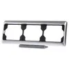 A silver frame with three square openings and a small gray base. Náhled obrázku produktu