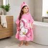 Strandtuch-Poncho für Kinder mit Kapuze - Einhorn Rosa, 150 Produktbild-Vorschau 8