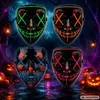 LED maska na Halloween, svietiaca s ovládačom - ružová Náhľad obrázku produktu 5