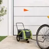 vidaXL Cani da Rimorchio per Biciclette Verde e Nero Anteprima dell’immagine prodotto 2