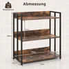 A diagram showing the dimensions of a three-tier shelf unit. Produktbild-Vorschau