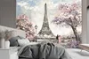 Murale grande Torre Eiffel di Parigi dipinta di rosa carta Anteprima dell’immagine prodotto 2