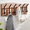 FineBuy Wandgarderobe Akazie Massivholz 100 cm Baumkante - Produktbild-Vorschau 1