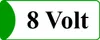 A graphic displaying the text '8 Volt' on a white background with a green curved shape on the left. Produktbild-Vorschau