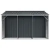 A front view of a three-bay metal storage shed. Produktbild-Vorschau