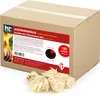 A cardboard box of fire starters with some fire starters in front of it. Produktbild-Vorschau