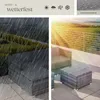 A collage showing outdoor furniture in different weather conditions and a close-up of water droplets on a surface. Náhled obrázku produktu