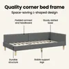vidaXL Rohový rám postele tmavošedý 100 x 200 cm látka Náhľad obrázku produktu 6