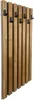 A wooden coat rack with black hooks mounted on a white background. Náhled obrázku produktu