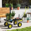 Outsunny Gartentransportwagen Handwagen 4 Räder 94L x 48,5B Produktbild-Vorschau 9