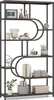 A multi-shelf bookcase with decorative items on display. Produktbild-Vorschau