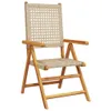 Gartenstühle 2 Stk. Beige Massivholz Akazie und Poly Rattan Produktbild-Vorschau 4