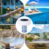 A collage of four images showing different water features and a close-up of a solar pool cleaner. Náhled obrázku produktu