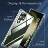A clear protective case is shown on a Samsung Galaxy S23 Ultra phone, highlighting its display and camera protection. Produktbild-Vorschau