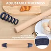 Rouleau à pâtisserie en bois de hêtre avec anneaux épais, Voir les images du produit 4