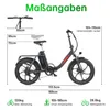 Draixcor E-Bike Klapprad 20 Zoll faltbar, 48V 20Ah 960Wh, Produktbild-Vorschau 3