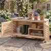 COSTWAY, armadietto da giardino in legno, mobiletto Anteprima dell’immagine prodotto 2