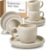 Cosumy 4er Espressotassen Set mit Untertassen Weiß – 90 ml Produktbild-Vorschau 1