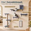 KOMFOTTEU 5 in 1 Katzen Kletterwand, Katzenwandmöbel Set Produktbild-Vorschau 3