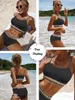 Push-Up-Bikini Damen-Bikini-Set gerippt hoch tailliert Produktbild-Vorschau 6