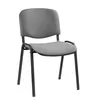 A single gray fabric chair with black metal legs, shown from the front. Produktbild-Vorschau