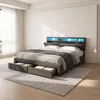 Boxspringbett Polsterbett 180x200 cm mit LED, hydraulischem Produktbild-Vorschau 3