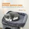 A cat is resting on a plush cat tree. Produktbild-Vorschau