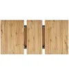 A top-down view of an extendable dining table with a wooden finish. Anteprima dell’immagine prodotto