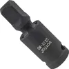 A black metal universal joint socket adapter with a hex bit on one end and a socket drive on the other. Produktbild-Vorschau