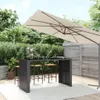 Bartisch mit Glasplatte Schwarz 185x80x110 cm Poly Rattan Produktbild-Vorschau 2