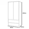 A line drawing of a wardrobe with dimensions indicated. Produktbild-Vorschau