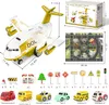 Spielzeug-Flugzeug mit 12 Stadtautos & Rennstrecke Rennbahn Produktbild-Vorschau 3