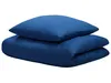 A folded blue duvet cover and a blue pillow are stacked on top of each other against a white background. Náhled obrázku produktu