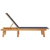 The Living Store Sonnenliege Blau Massivholz Akazie und Produktbild-Vorschau 5