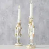 2tlg Set Kerzenleuchter Cracky Nussknacker weiß gold Produktbild-Vorschau 2