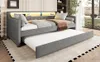 Schlafsofa 90x200 Grau – LED-Beleuchtung, USB, ausziehbares Produktbild-Vorschau 12