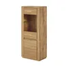 Highboard Eiche 60 cm Massivholz-Front Vitrine mit Glastür Produktbild-Vorschau 1